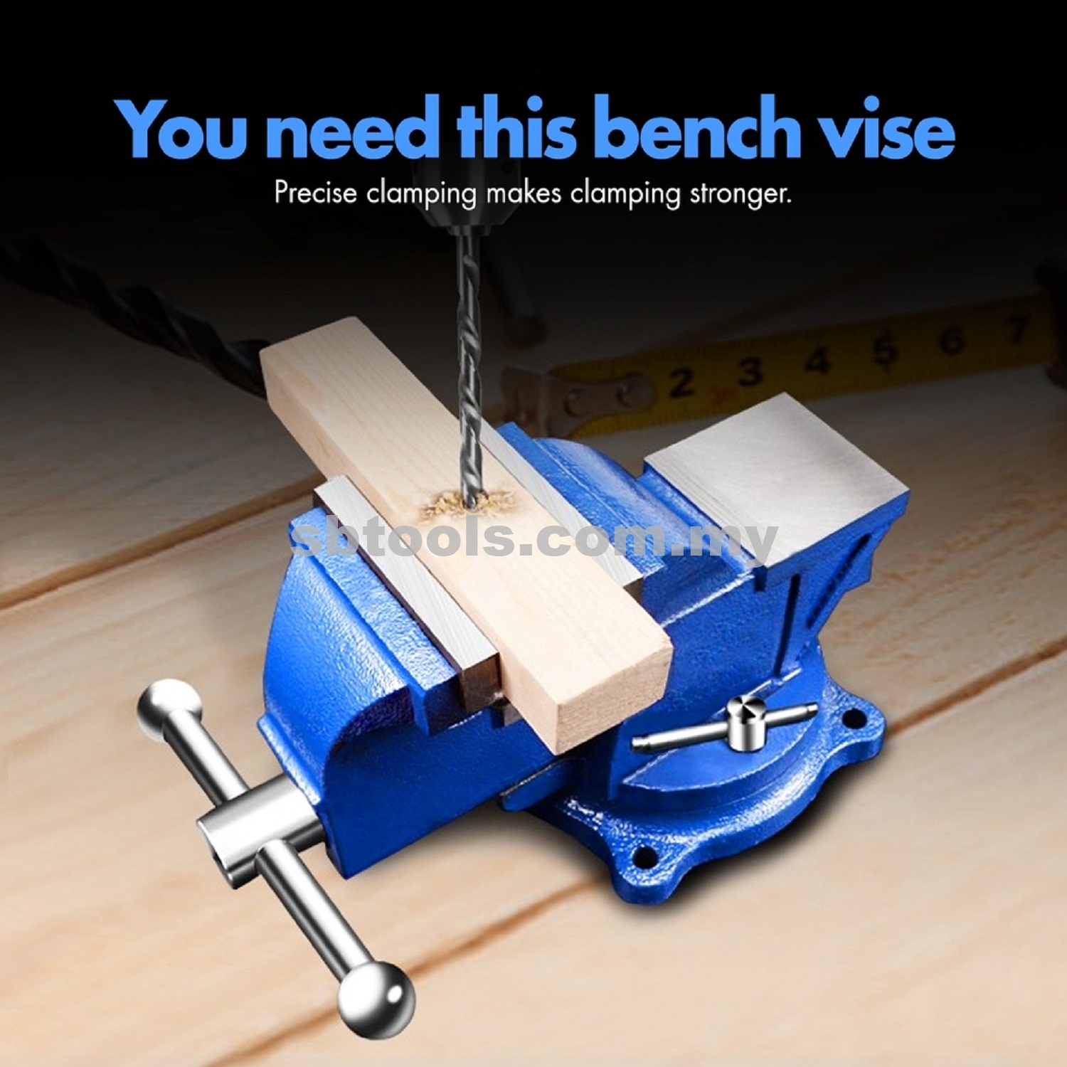 SB TOOLS Heavy Duty Industrial Bench Vice - Image 5