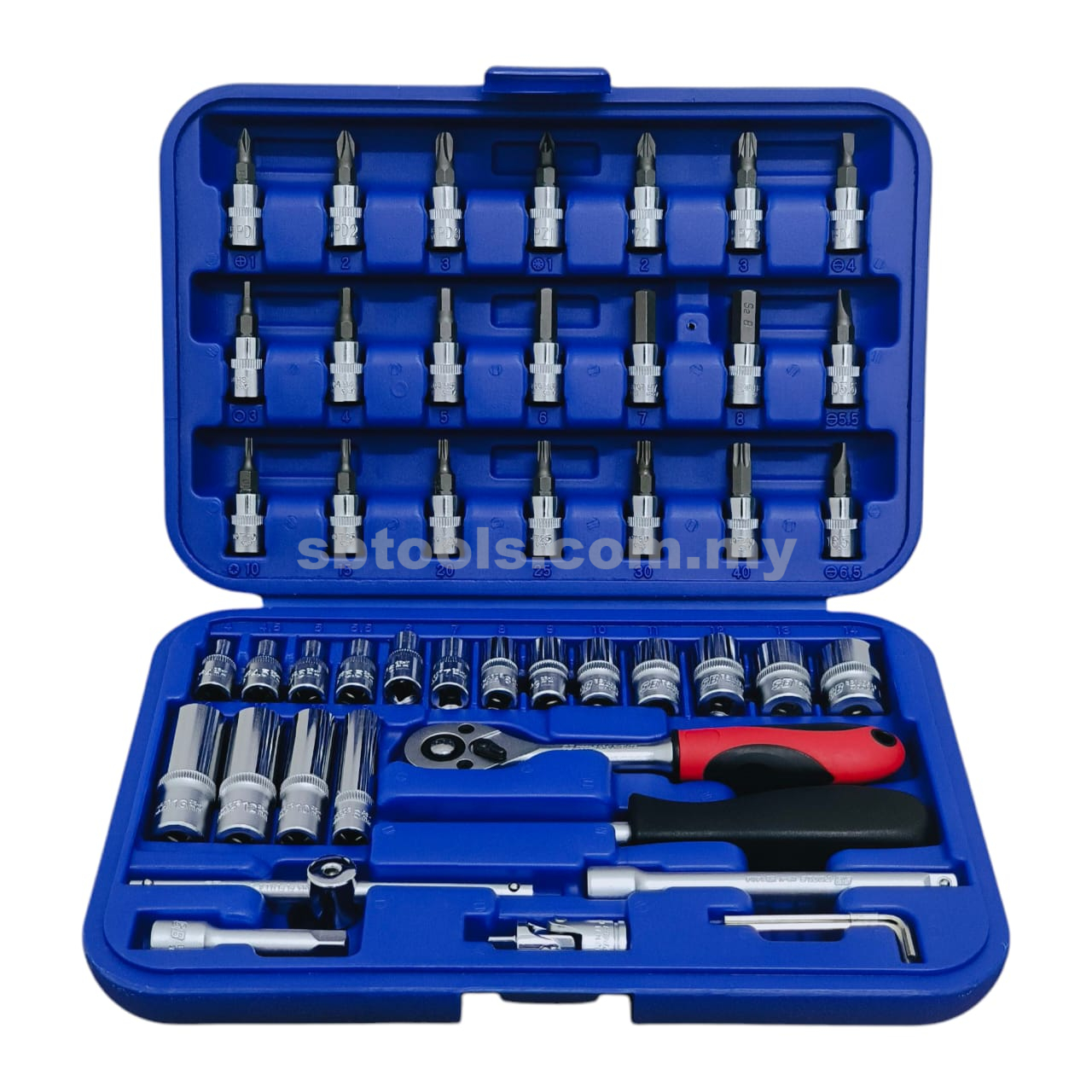 SB TOOLS 1/4"DR Box Socket Set (47Pcs)