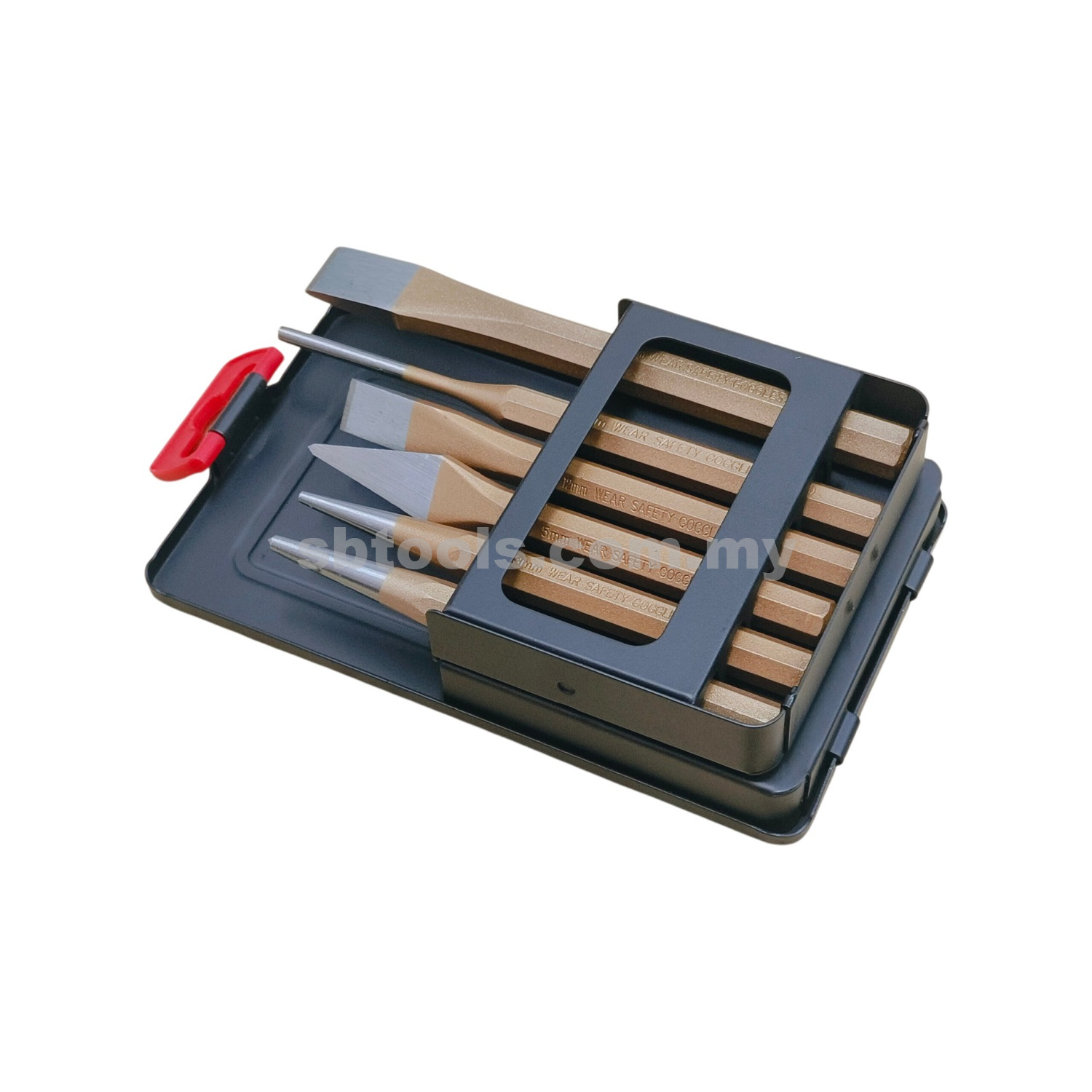 SB TOOLS 6Pcs Chisel And Pin Punch Set (Metal Case)