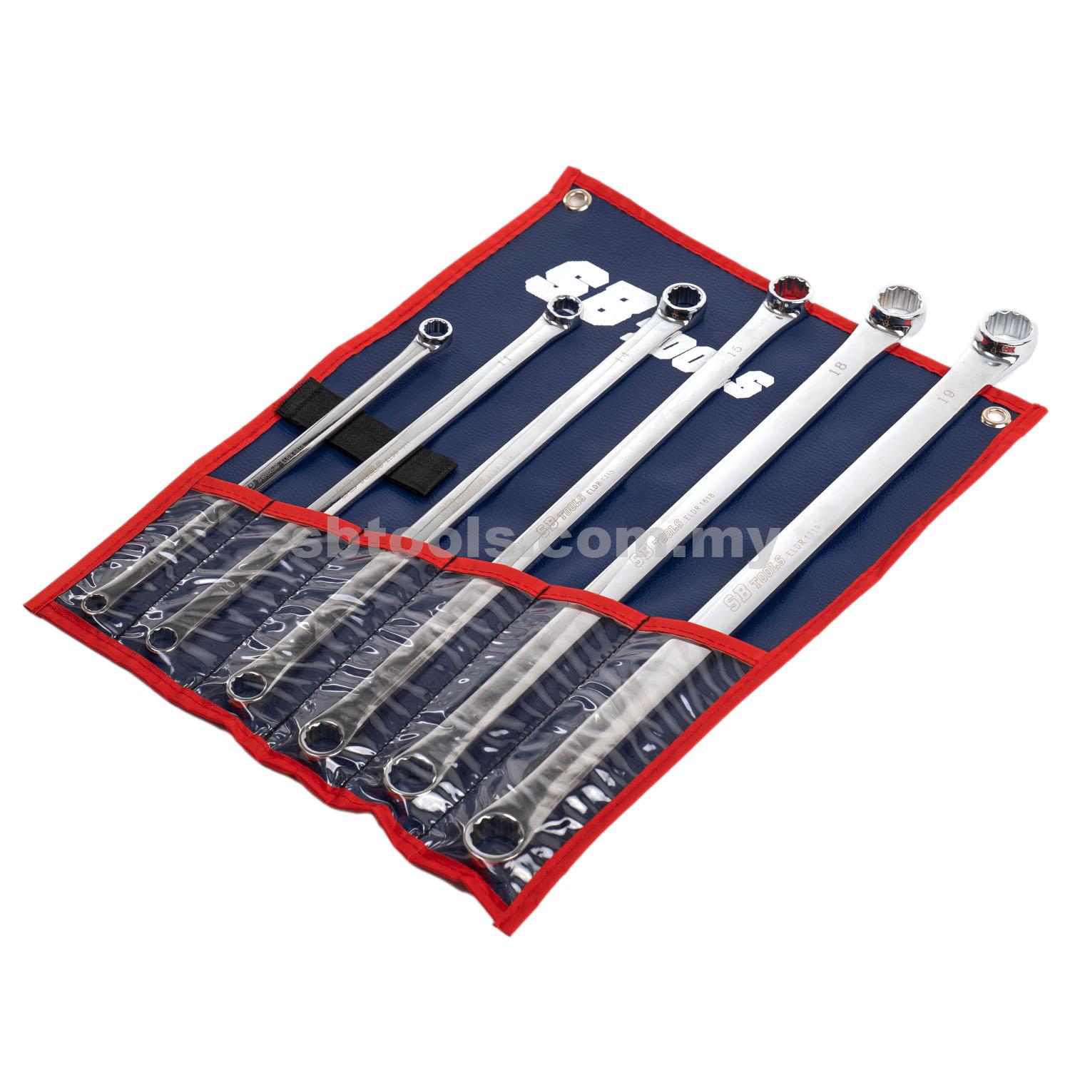 SB TOOLS 6Pcs Extra Long Double Ring Spanner Set (8-19mm) - Image 2