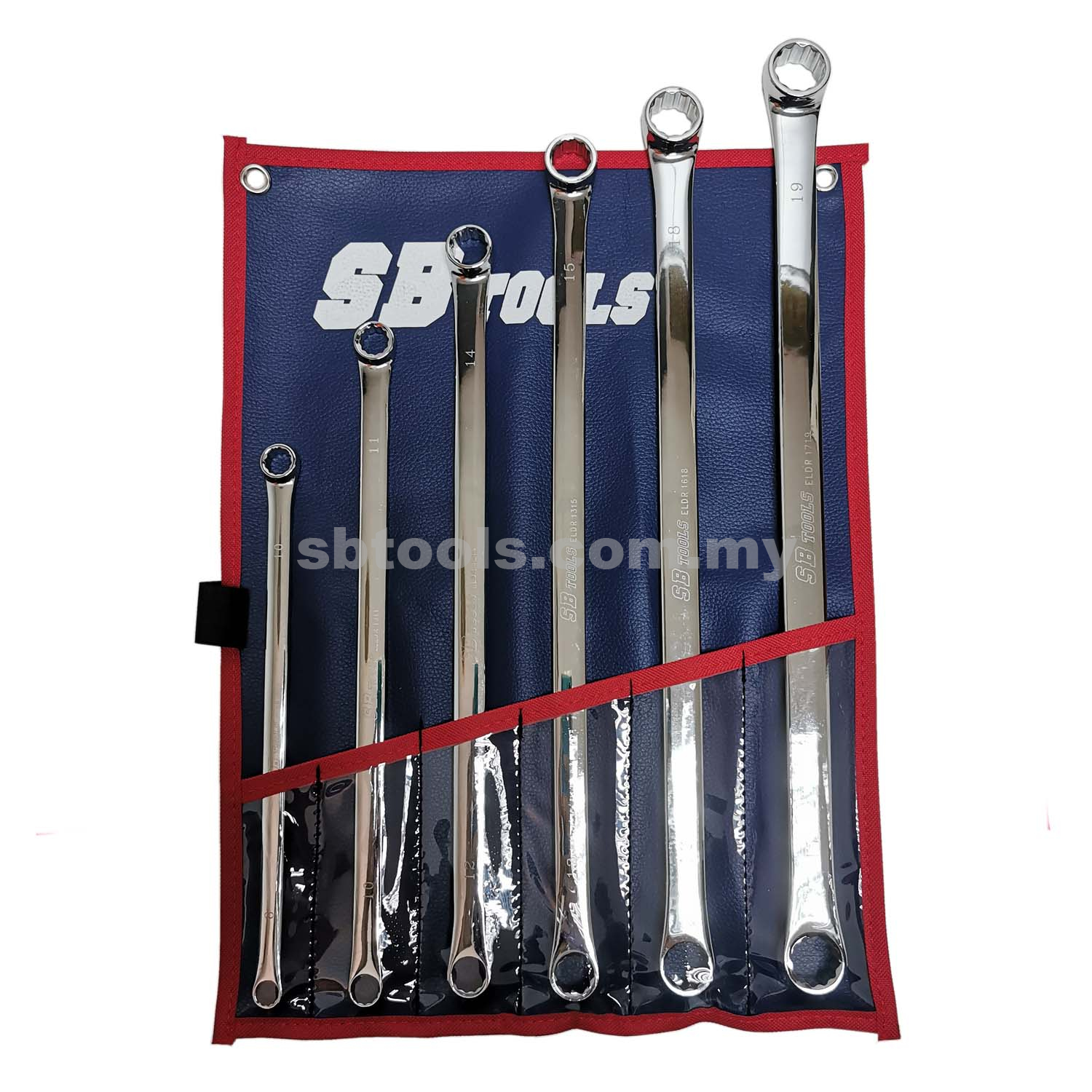SB TOOLS 6Pcs Extra Long Double Ring Spanner Set (8-19mm)