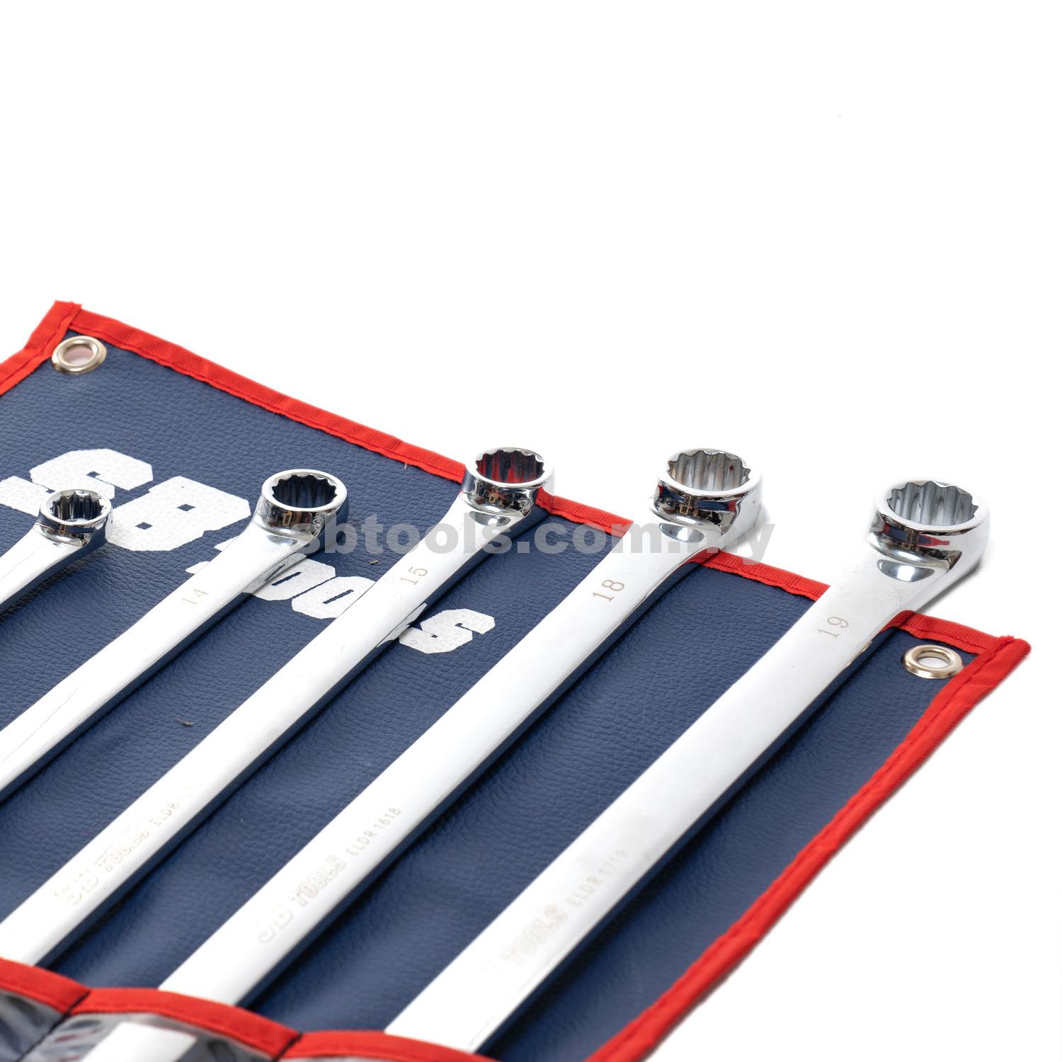 SB TOOLS 6Pcs Extra Long Double Ring Spanner Set (8-19mm) - Image 3