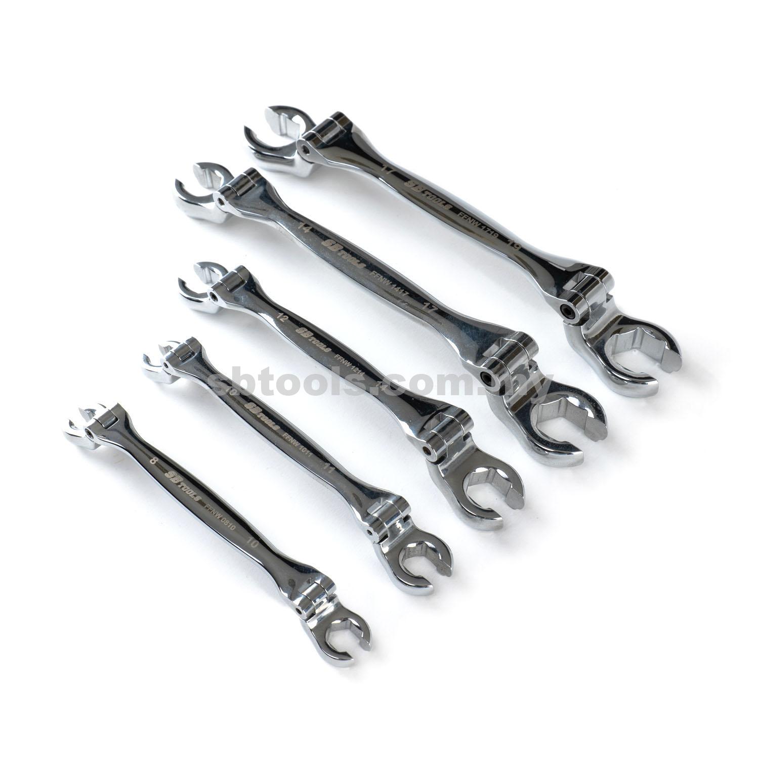 SB TOOLS 6Pcs Flexible Flare Nut Wrench (8-19MM)