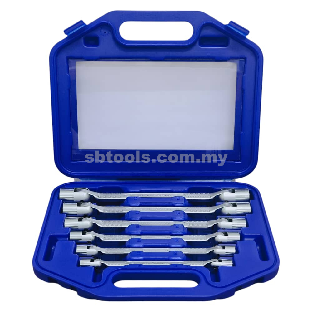 SB TOOLS 6Pcs Double Flexible Socket Wrench Set (8-19mm)