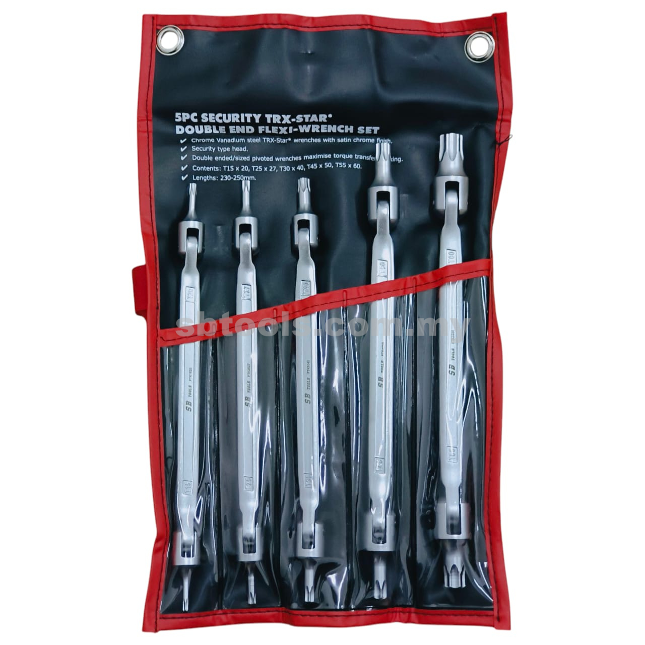 SB TOOLS 5Pcs Flexible Torx Wrench Set (T15~T60)
