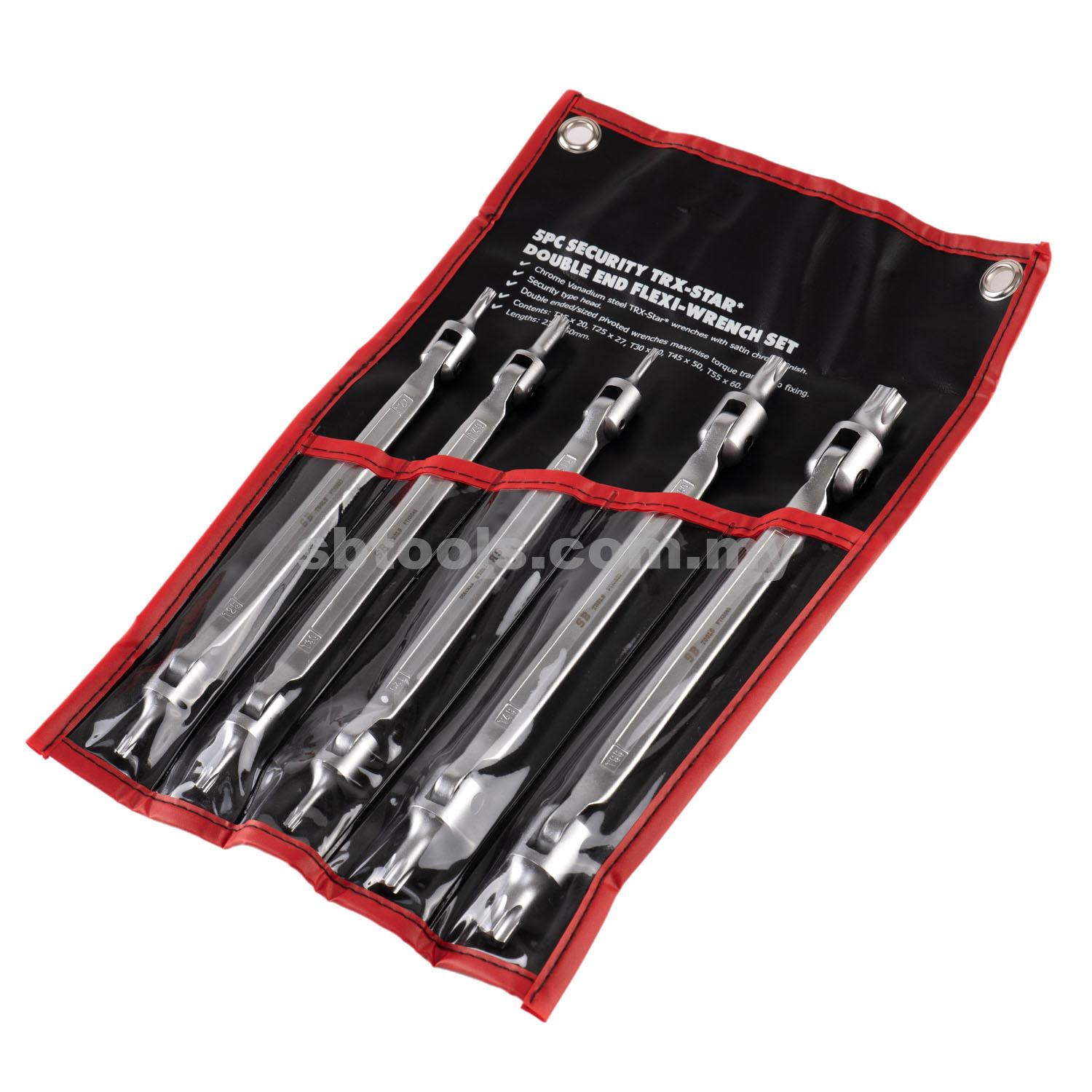 SB TOOLS 5Pcs Flexible Torx Wrench Set (T15~T60)