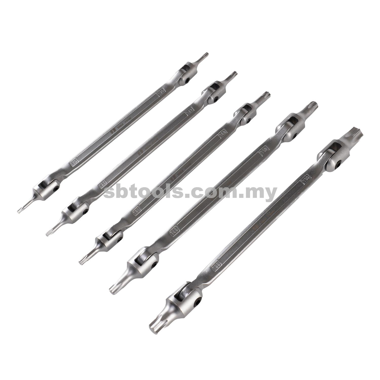 SB TOOLS 5Pcs Flexible Torx Wrench Set (T15~T60) - Image 3
