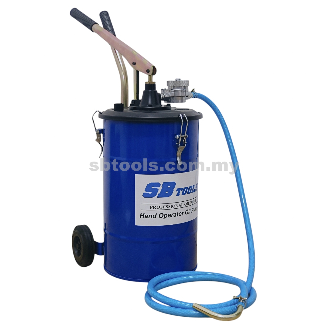 SB TOOLS 20L Hand Operated Oil Pump With Gauge