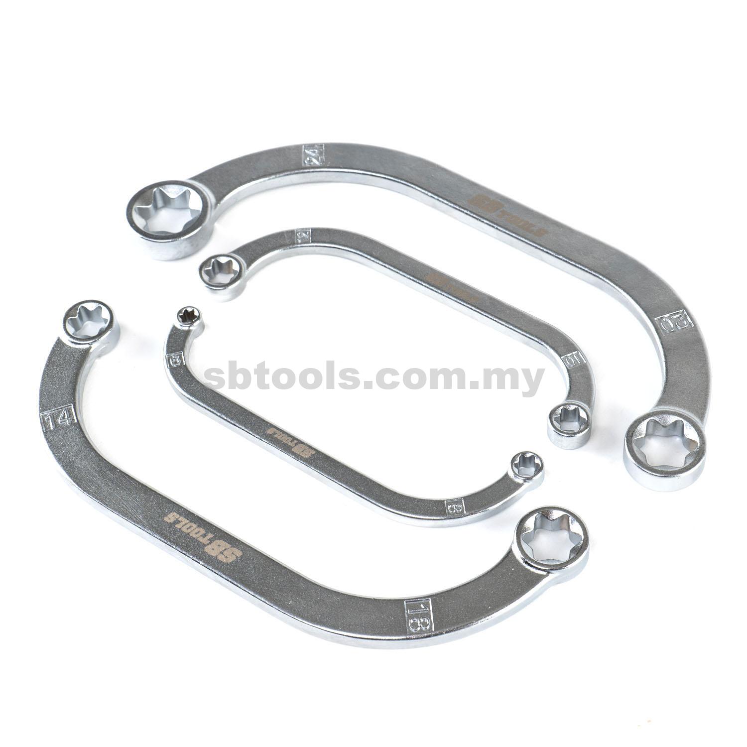 SB TOOLS 4Pcs Star Ring Wrench Set