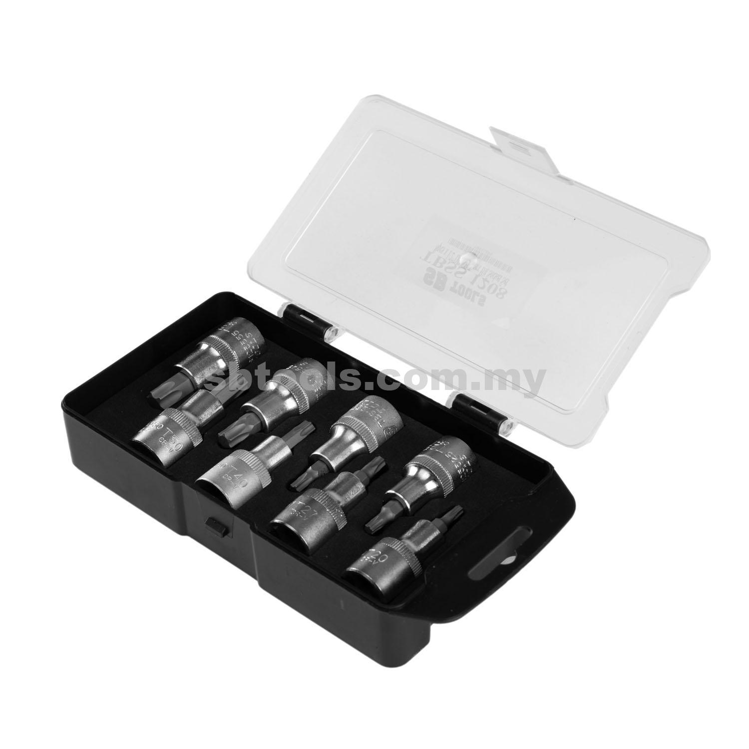 SB TOOLS 8Pcs Torx Bit Socket Set (T20~T55)