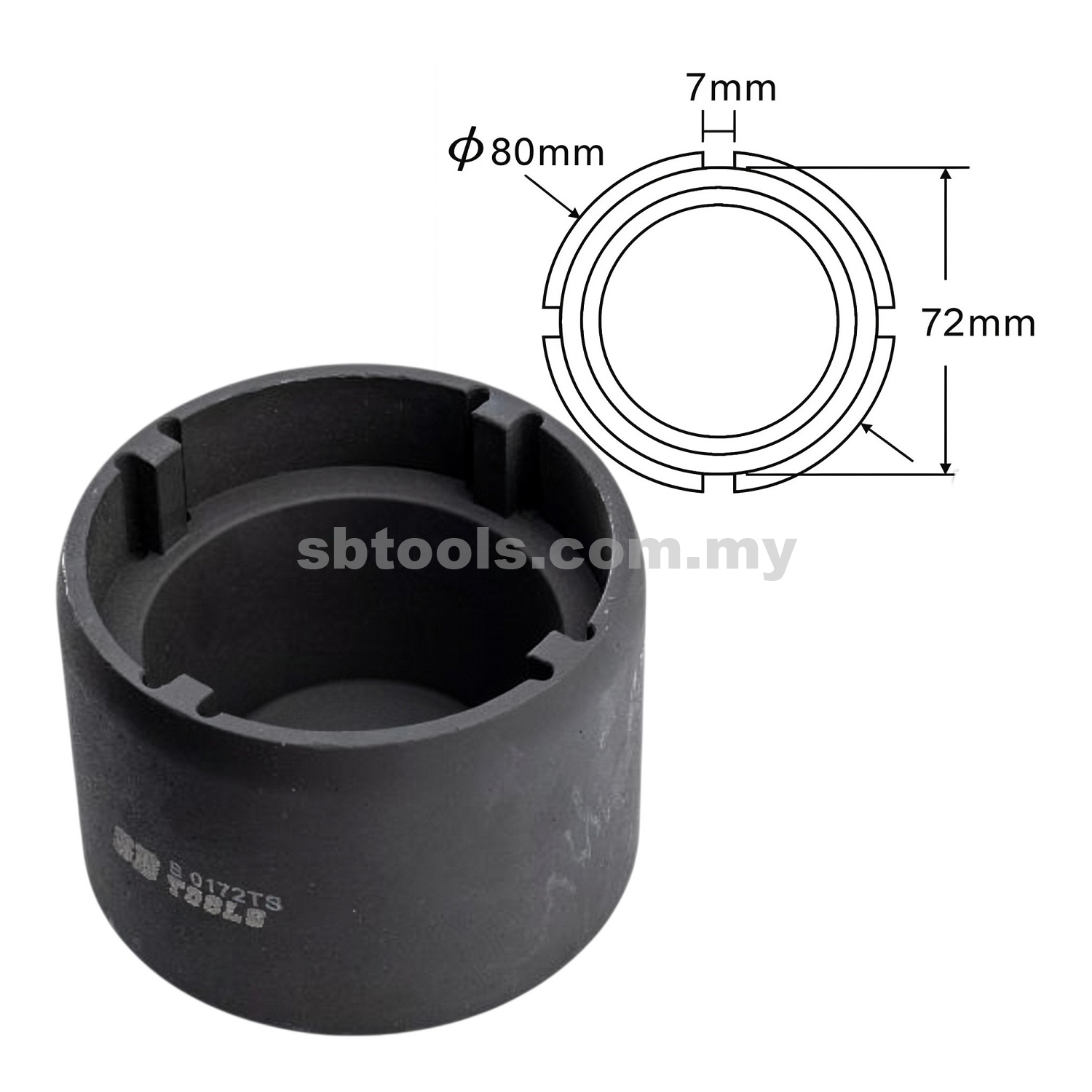 SB TOOLS 72mm SCANIA Toothed Socket
