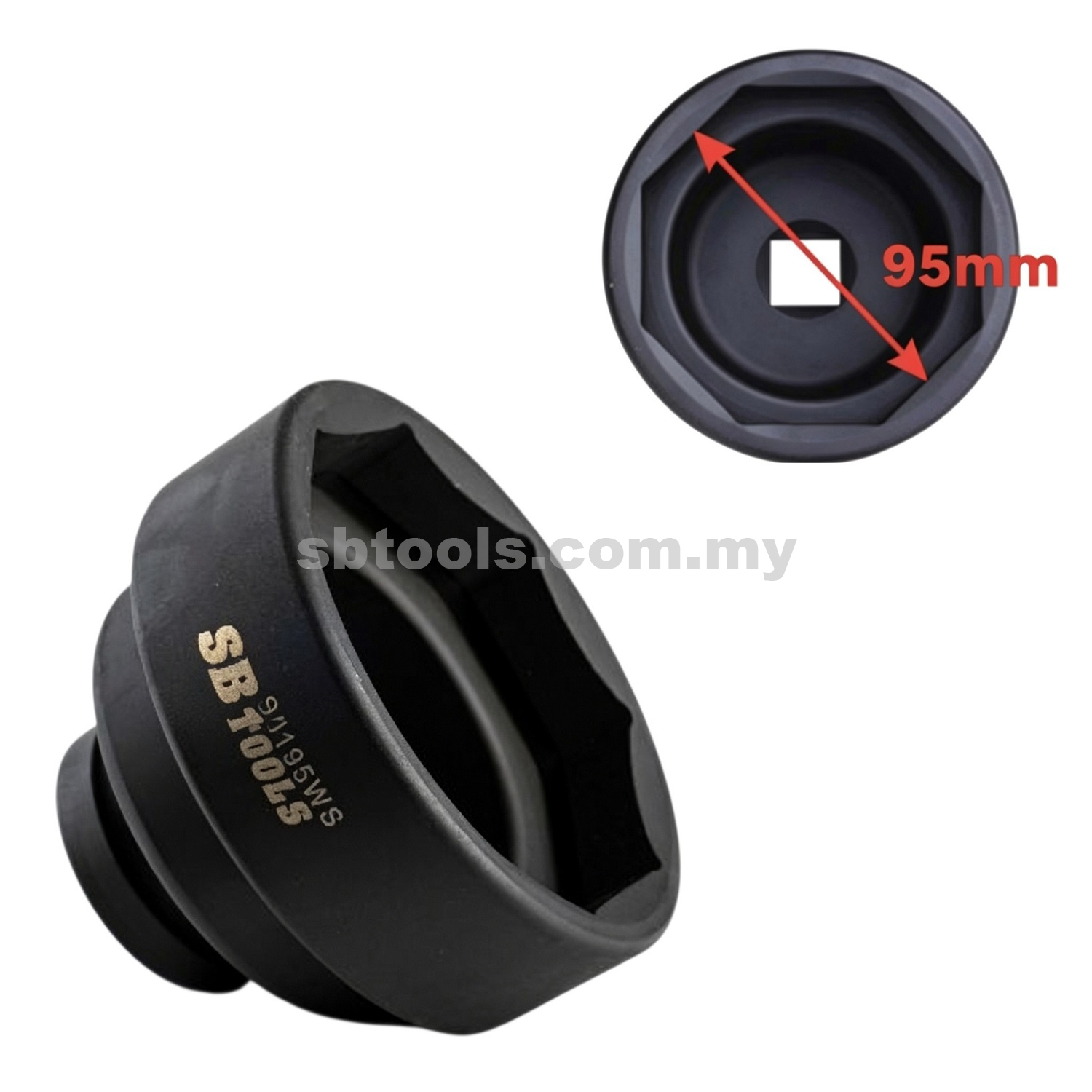 SB TOOLS 95mm SCANIA 10 Wheel Cabs Third Allen Socket (8 Point)