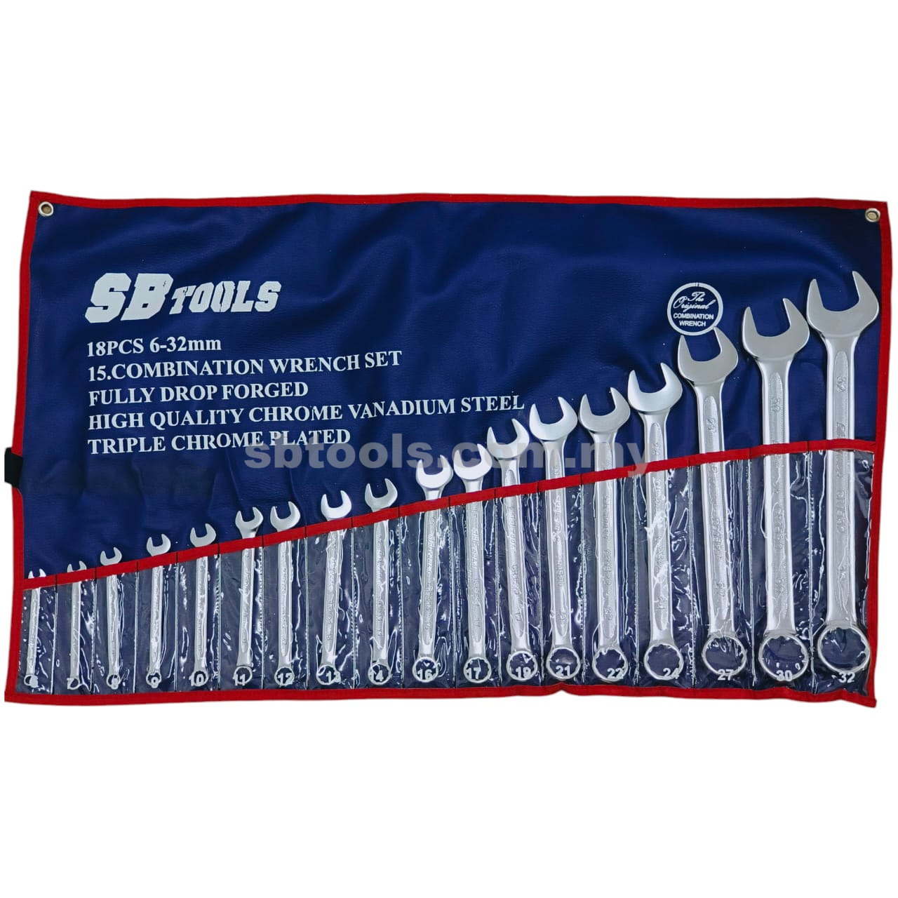 SB TOOLS 18Pcs Combination Wrench Set (6-32mm)