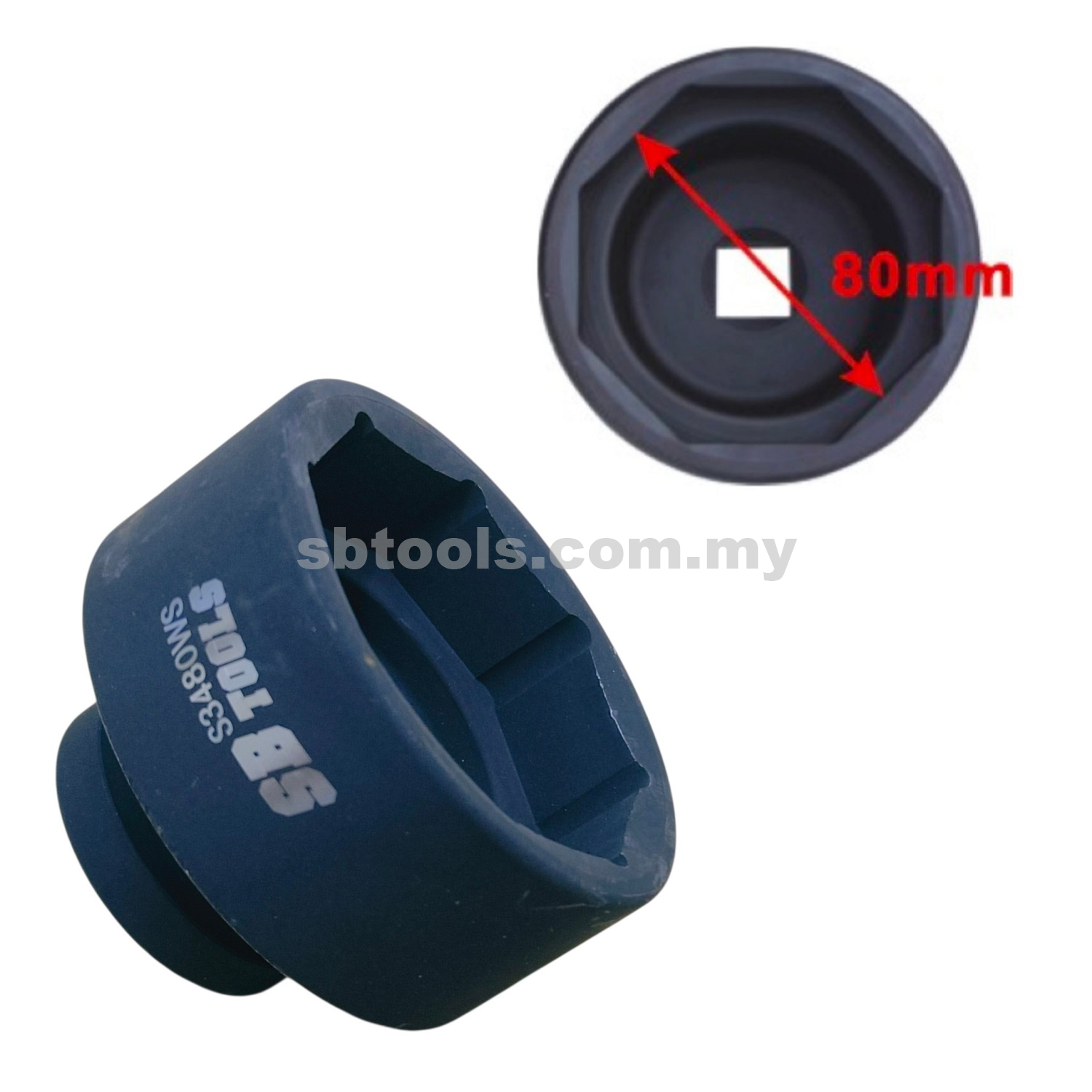 SB TOOLS 80mm SCANIA Front Wheel Nut Socket (8 Point)