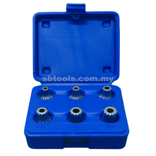 SB TOOLS 6Pcs Spline Bit Socket Set (M10~M20)