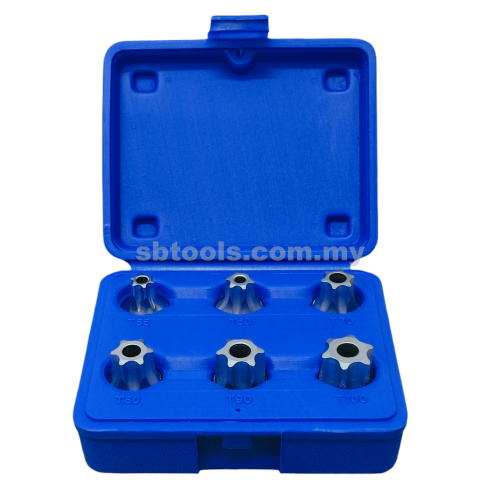 SB TOOLS 6Pcs Torx Socket Set (T55~T100)