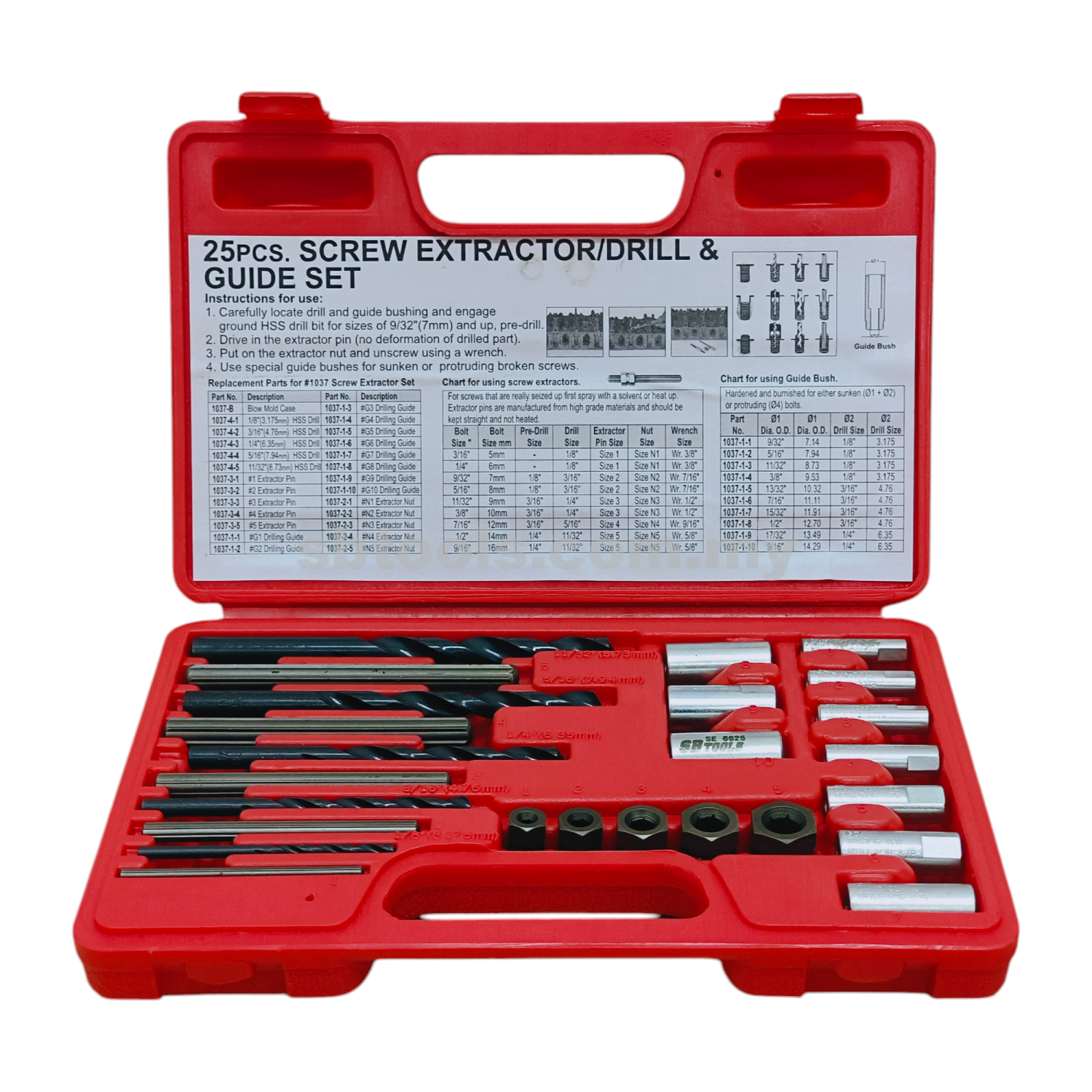 SB TOOLS 25Pcs Screw Extractor Drill Guide Set