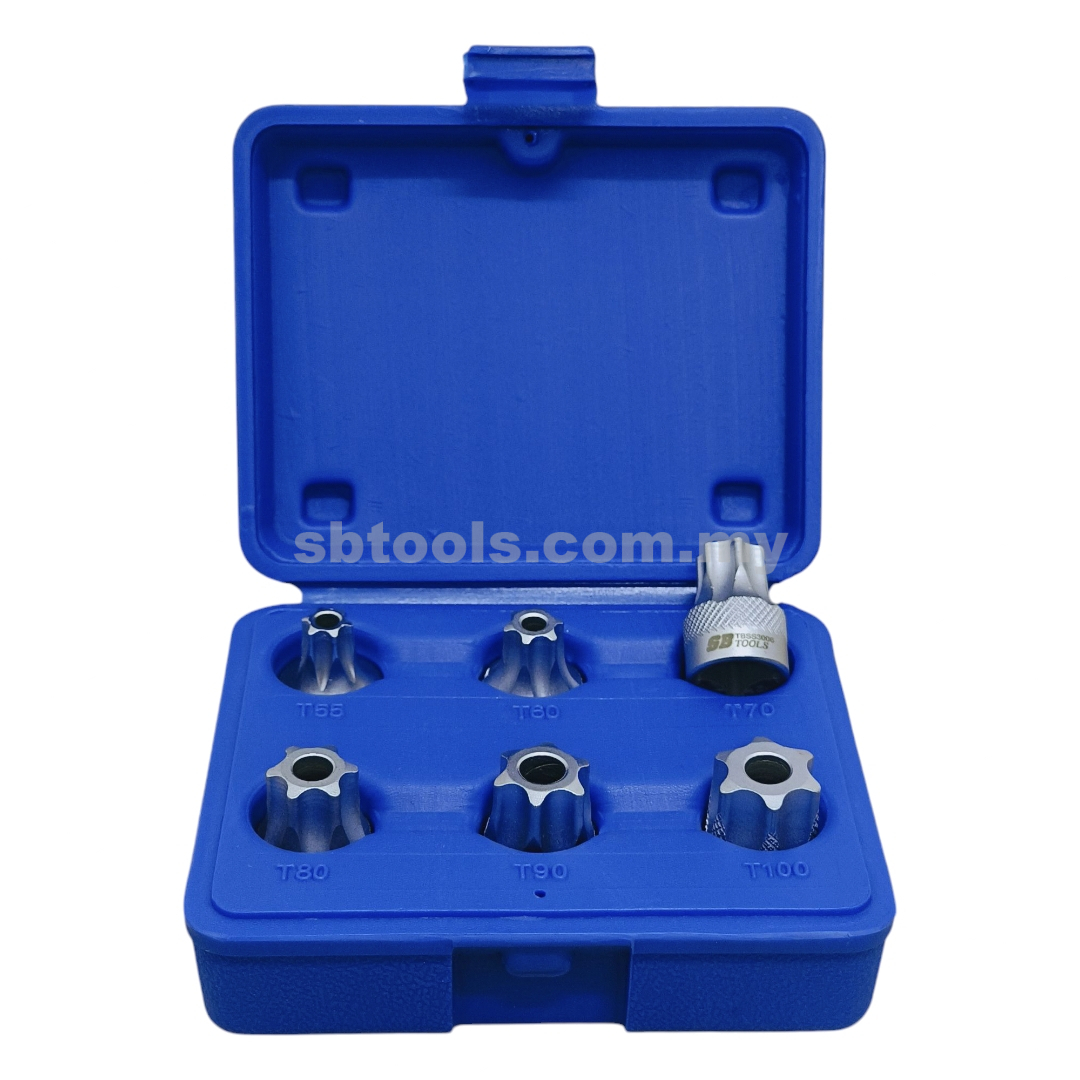 SB TOOLS 6Pcs Torx Socket Set (T55~T100)