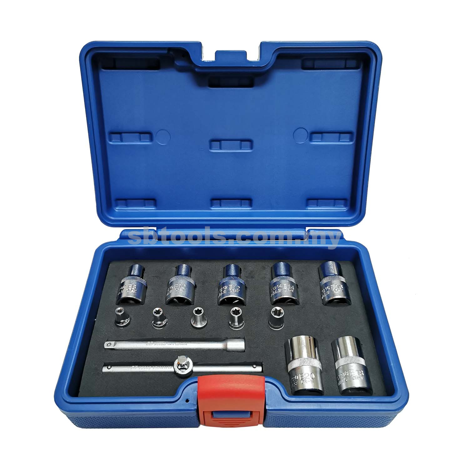 SB TOOLS 14Pcs External Torx Socket Set (E4~E20)