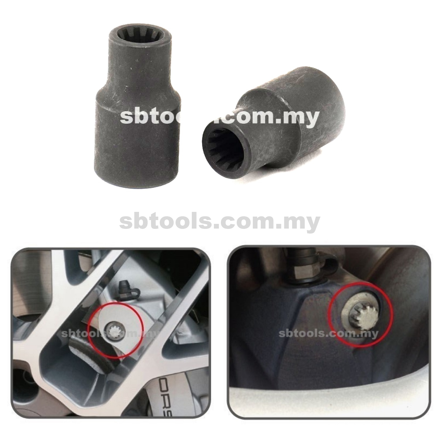 SB TOOLS Calipers Brake Pad Screw Socket For Porsche & Audi - Image 2
