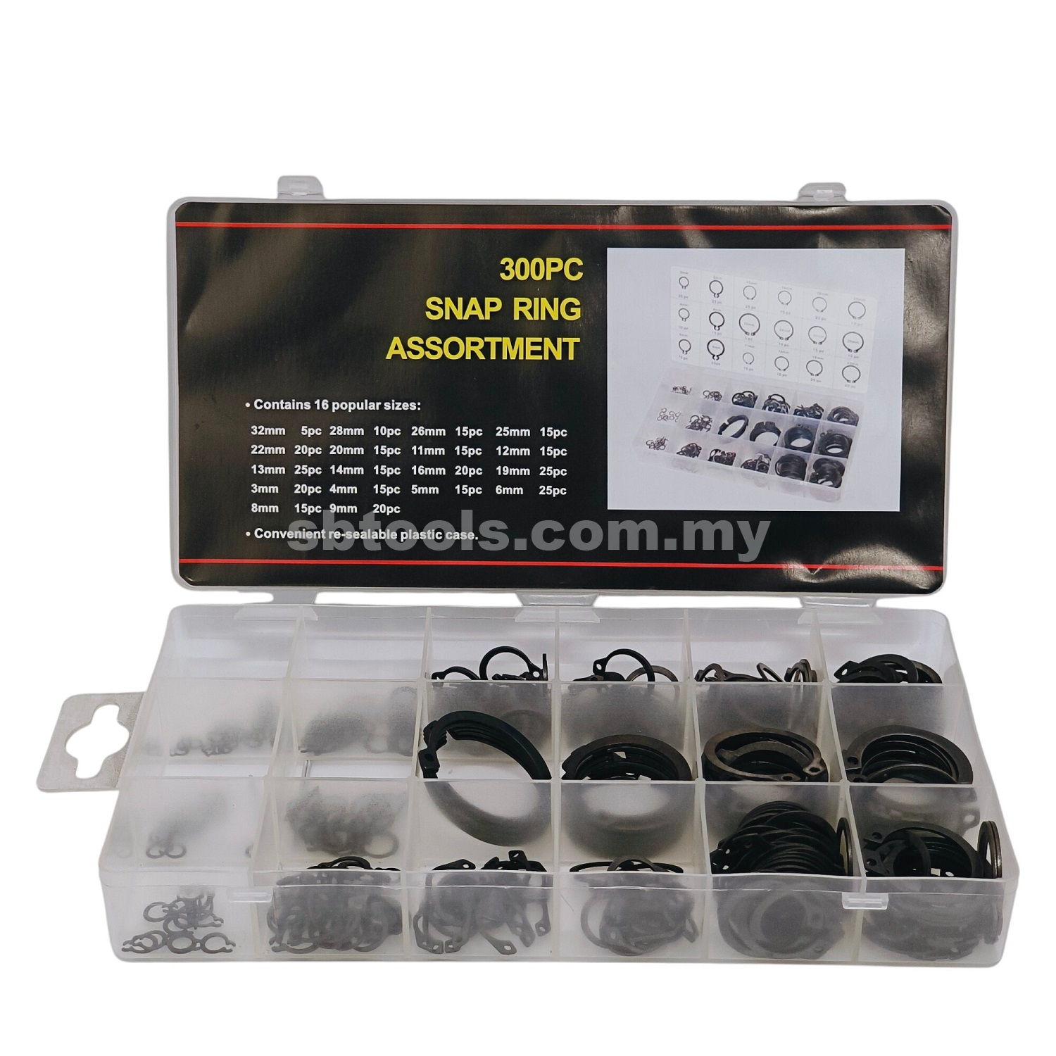 XR TOOLS 300Pcs Snap Ring Set