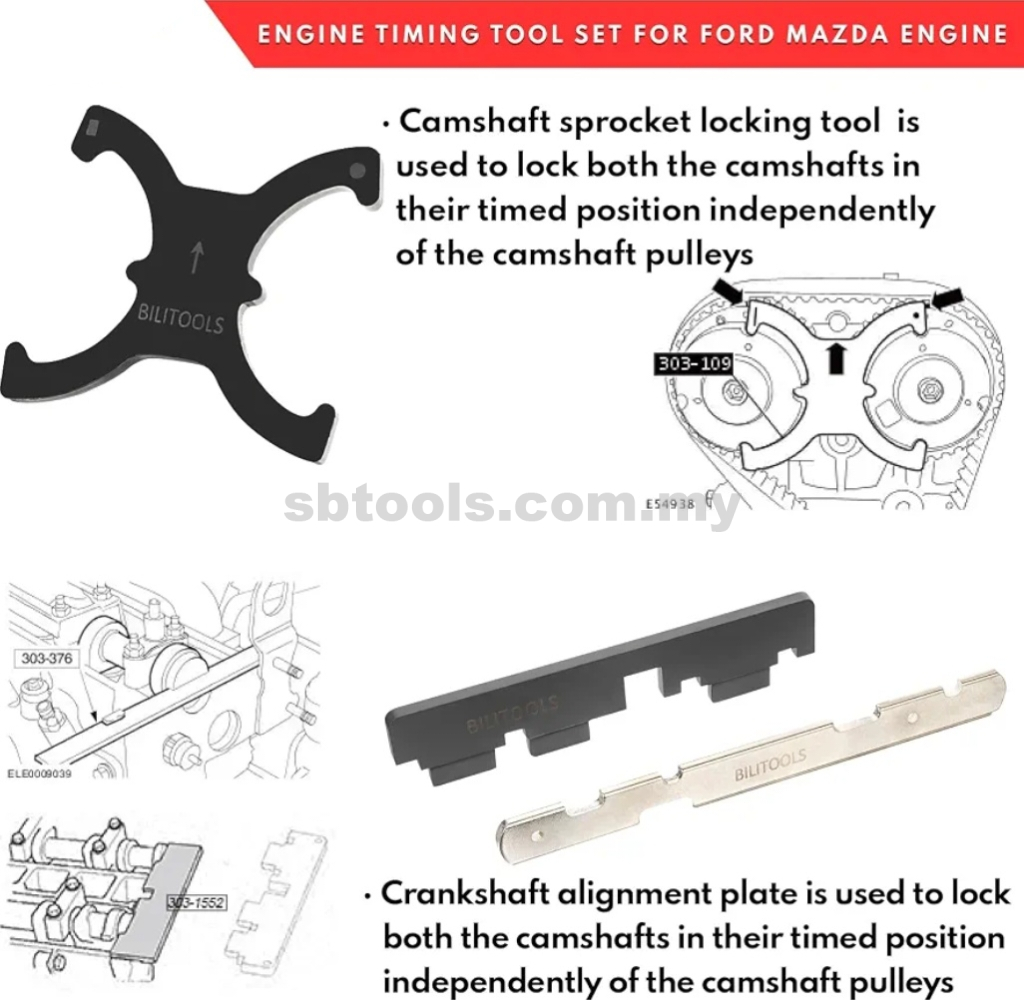 Ford & Mazda Engine Timing Tool Set (1.4, 1.6, 1.8, 2.0) - Image 3