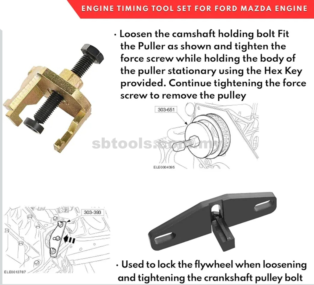 Ford & Mazda Engine Timing Tool Set (1.4, 1.6, 1.8, 2.0) - Image 4