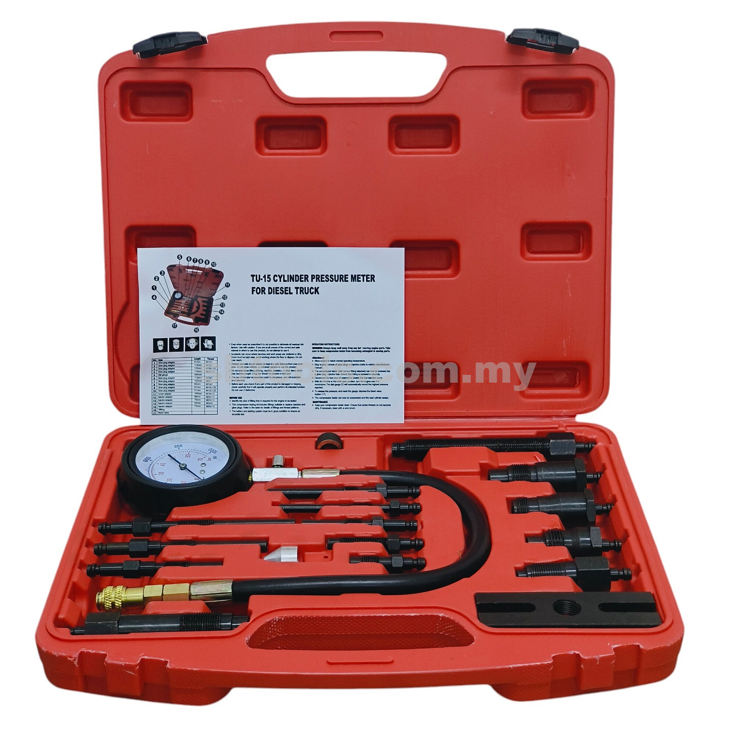 XR TOOLS 17Pcs Diesel Compression Tester Kit