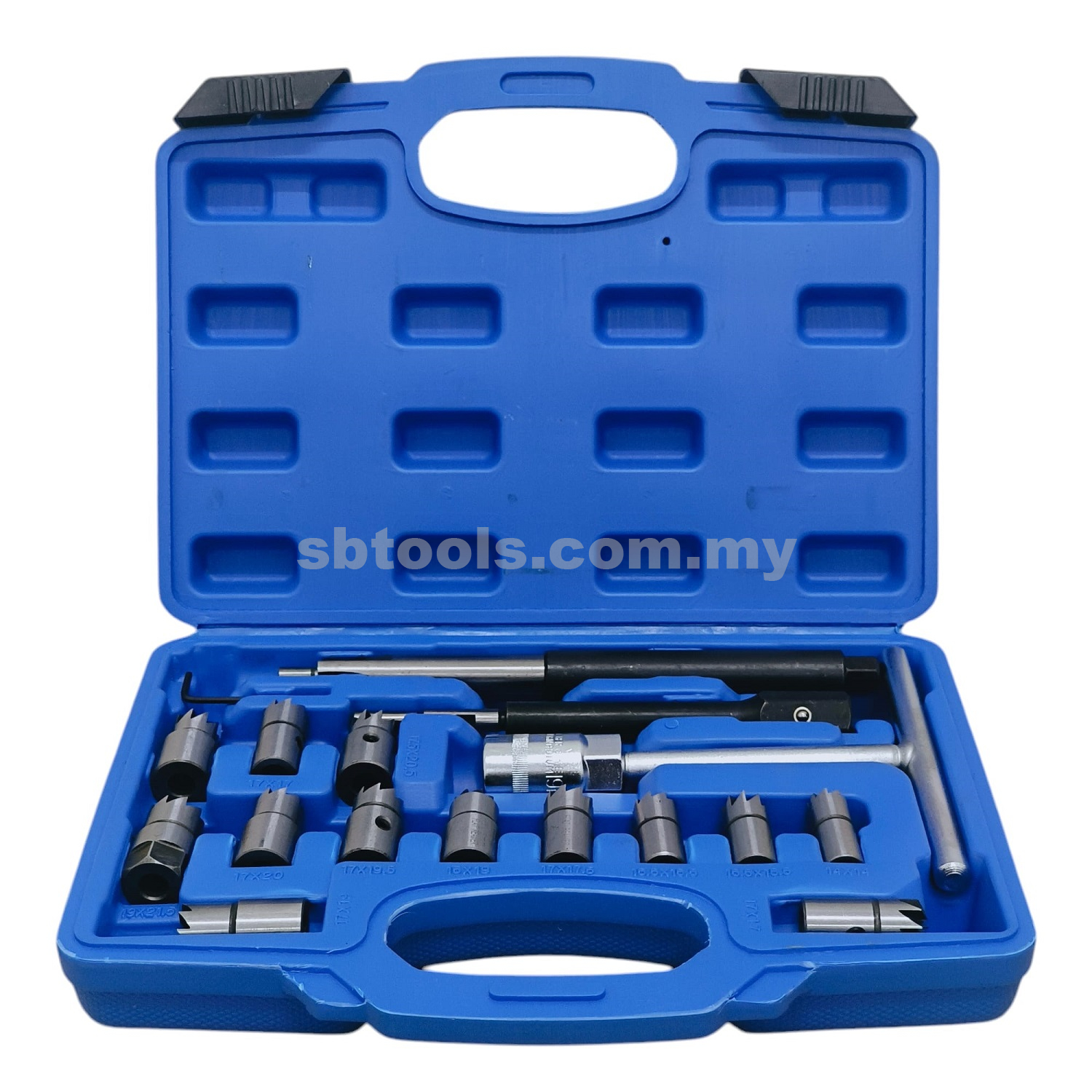 XR TOOLS 17Pcs Diesel Injector Seat Cutter Set