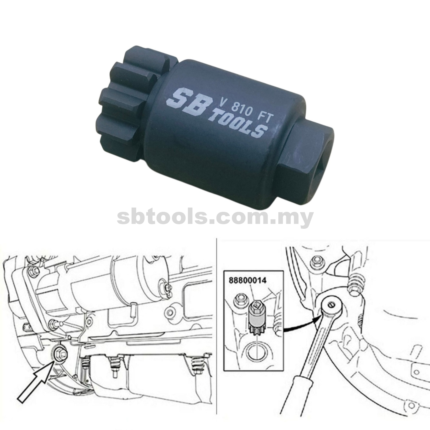 SB TOOLS Volvo Flywheel Turning Tool (MP8, MP10)