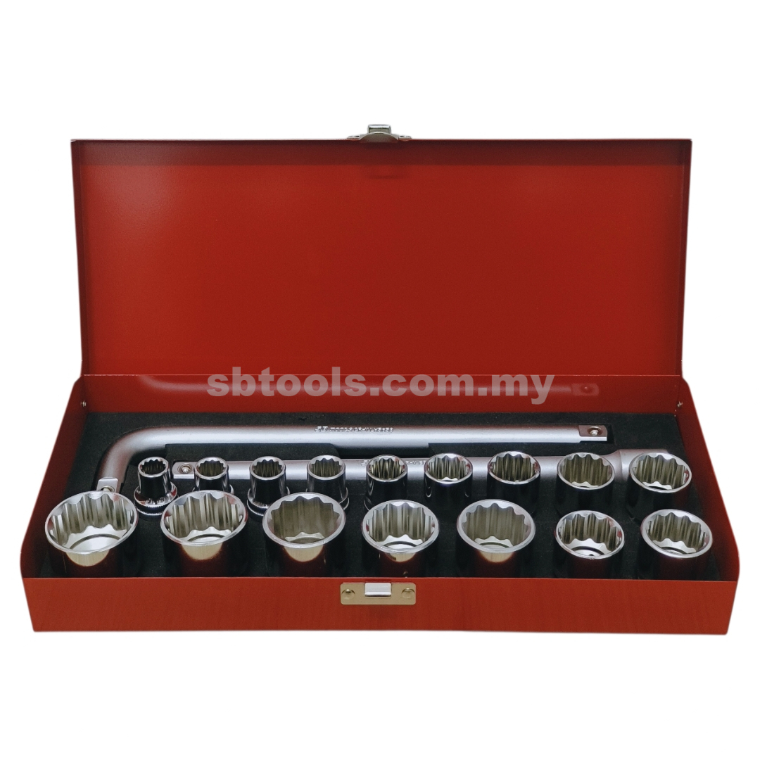 SB TOOLS 18Pcs Box Socket Set 10-32MM (12Point)