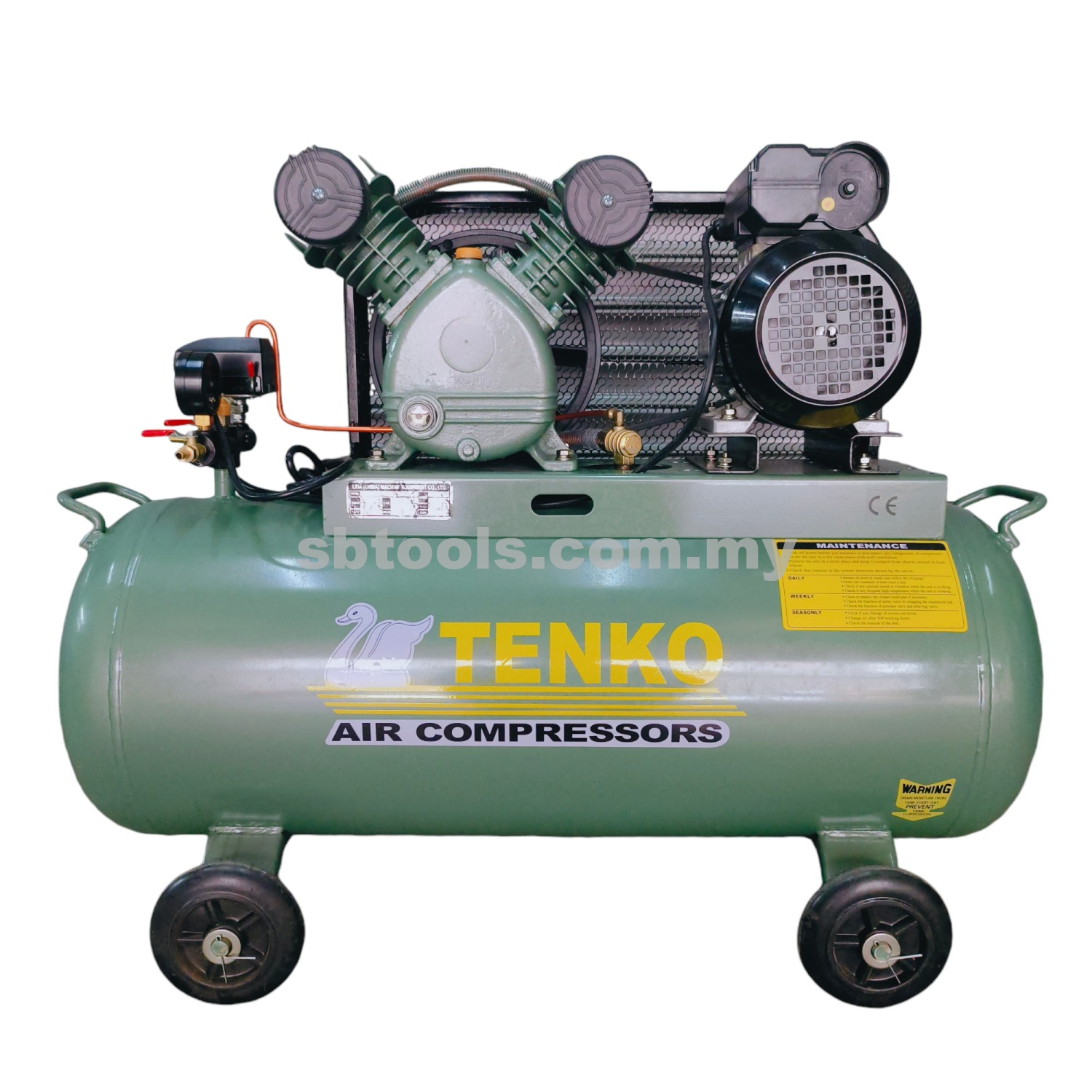 TENKO 2HP Air Compressor Single Phase | 90L | 8Bar