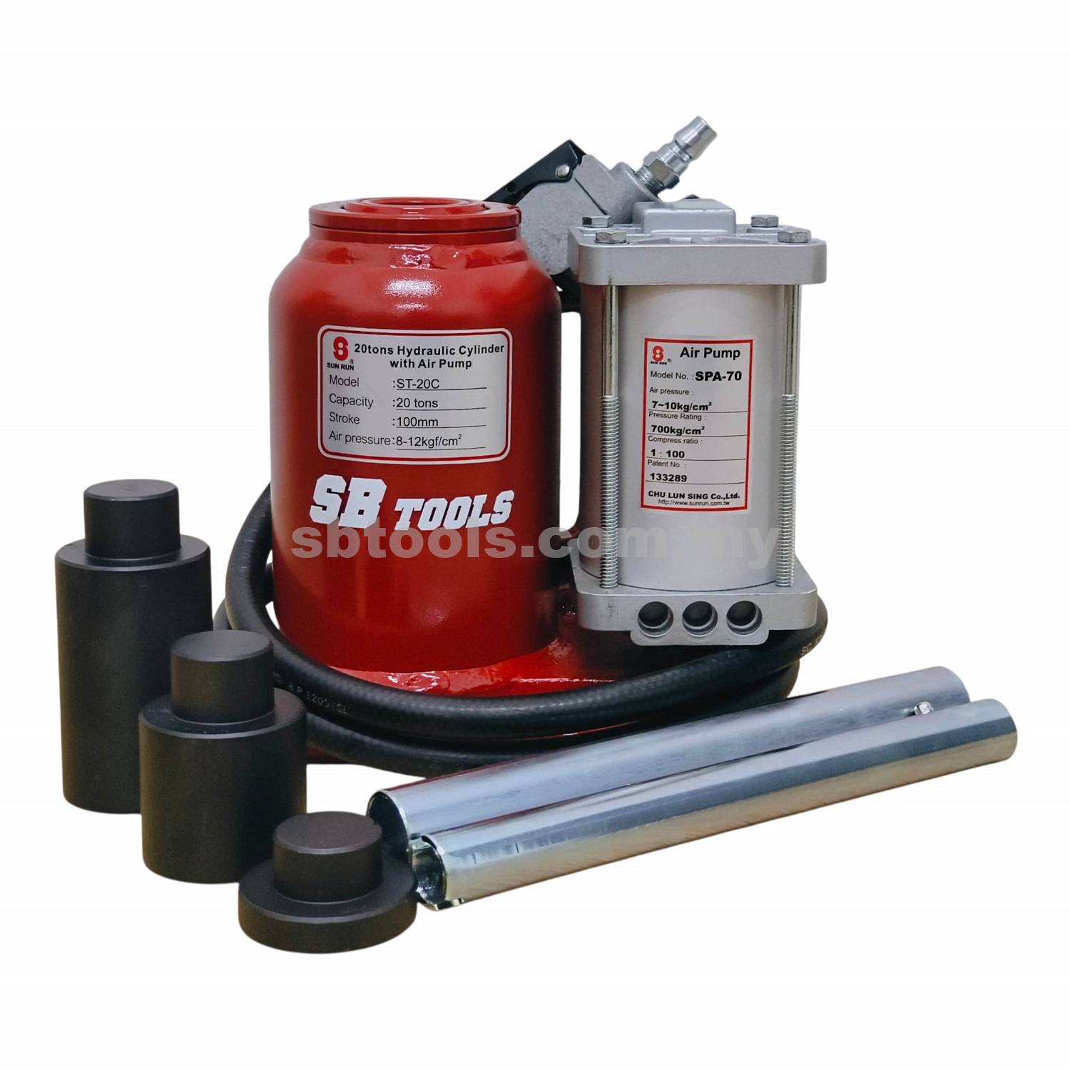 SB TOOLS × SUNRUN Air Bottle Jack With Air Pump 20Ton