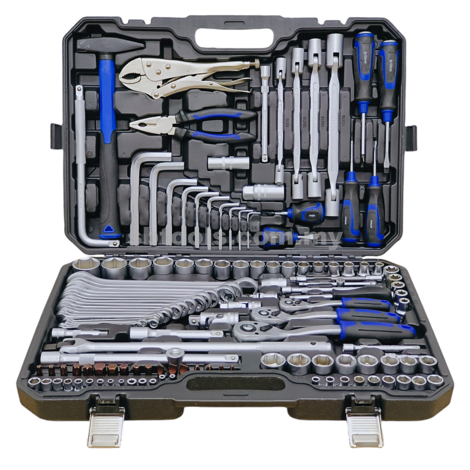 CR-V 1/4" 3/8" 1/2"DR Box Socket Set (132Pcs)