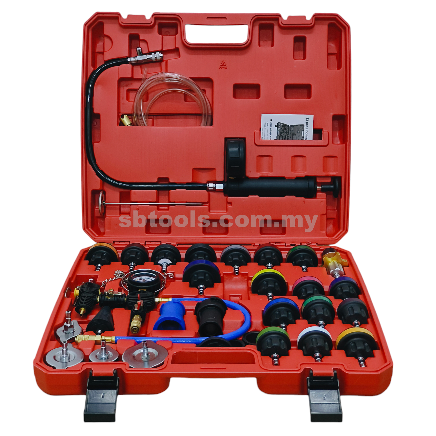 XR TOOLS 33 Pcs Cooling System Leakage Tester & Vacuum-Type Coolant Refilling Kit