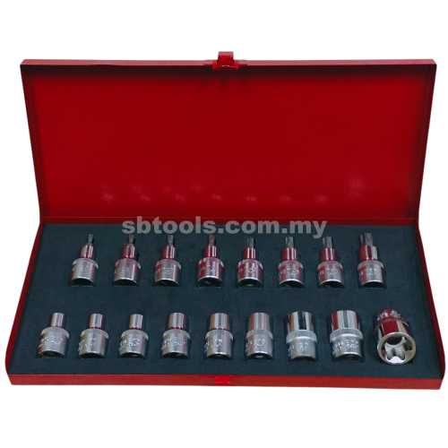 SB TOOLS 17Pcs E Socket & Torx Socket Set
