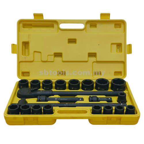 3/4" DR Heavy-Duty Impact Box Socket Set 21MM~50MM