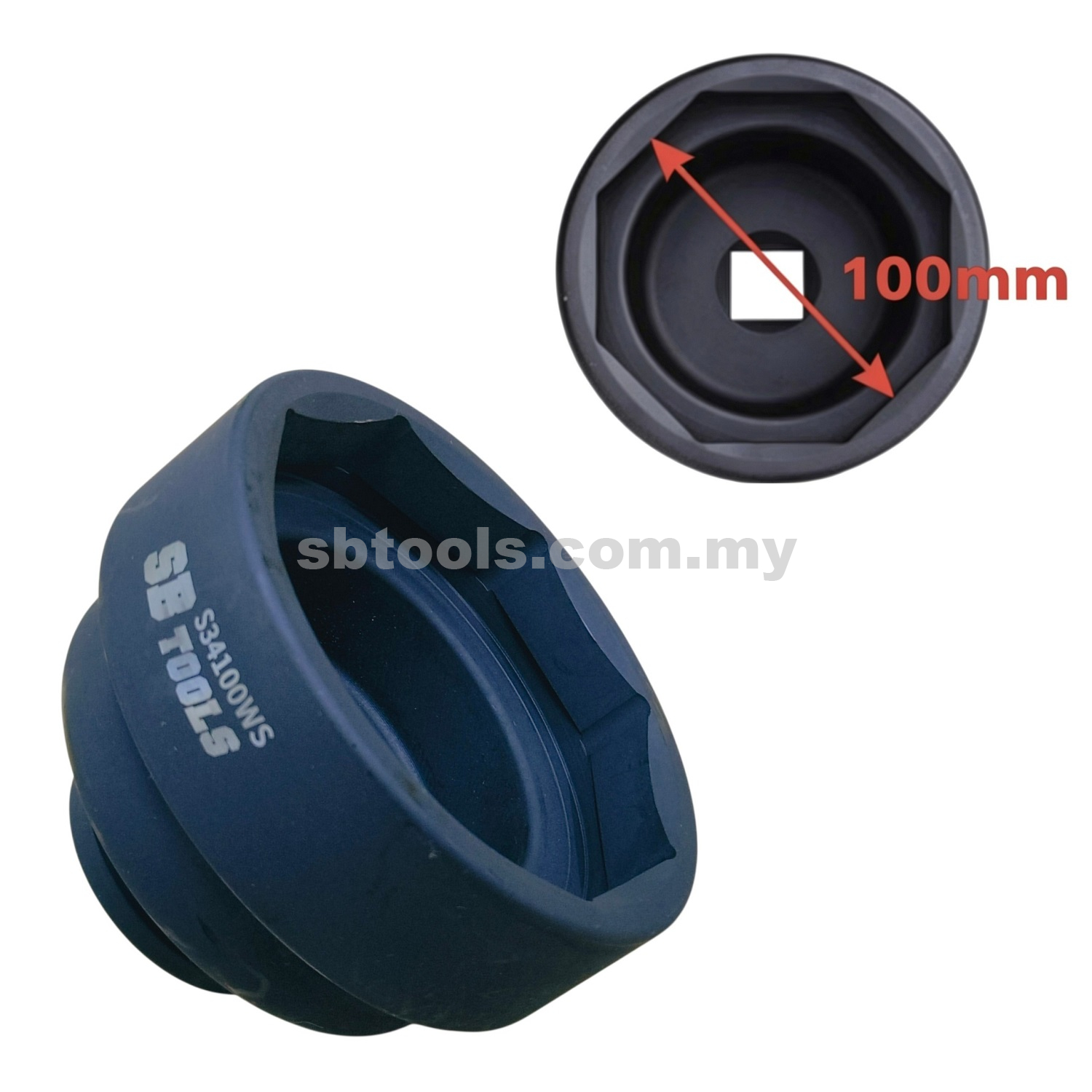 SB TOOLS 100mm SCANIA Rear Wheel Nut Socket (8Point)