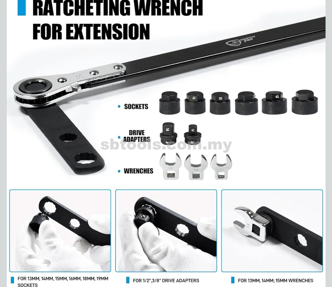 XR TOOLS Ratchet Serpentine Belt Tensioner Removal & Installation Kit Wrench - Image 2
