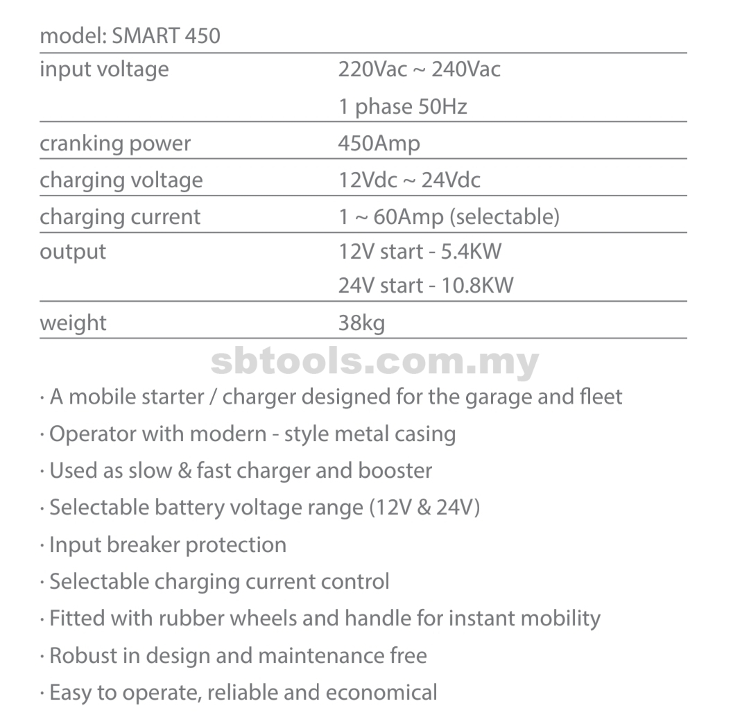 SUPER-LITE SMART 450 Battery Charger / Engine Starter - Image 2