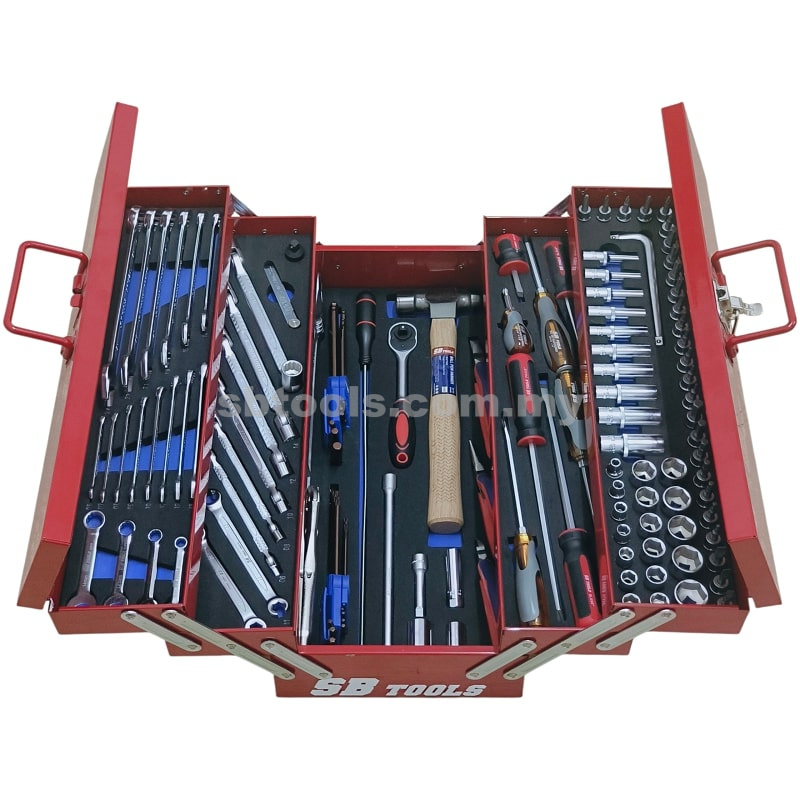 SB TOOLS 123Pcs Professional Tool Box Set (3/8″)