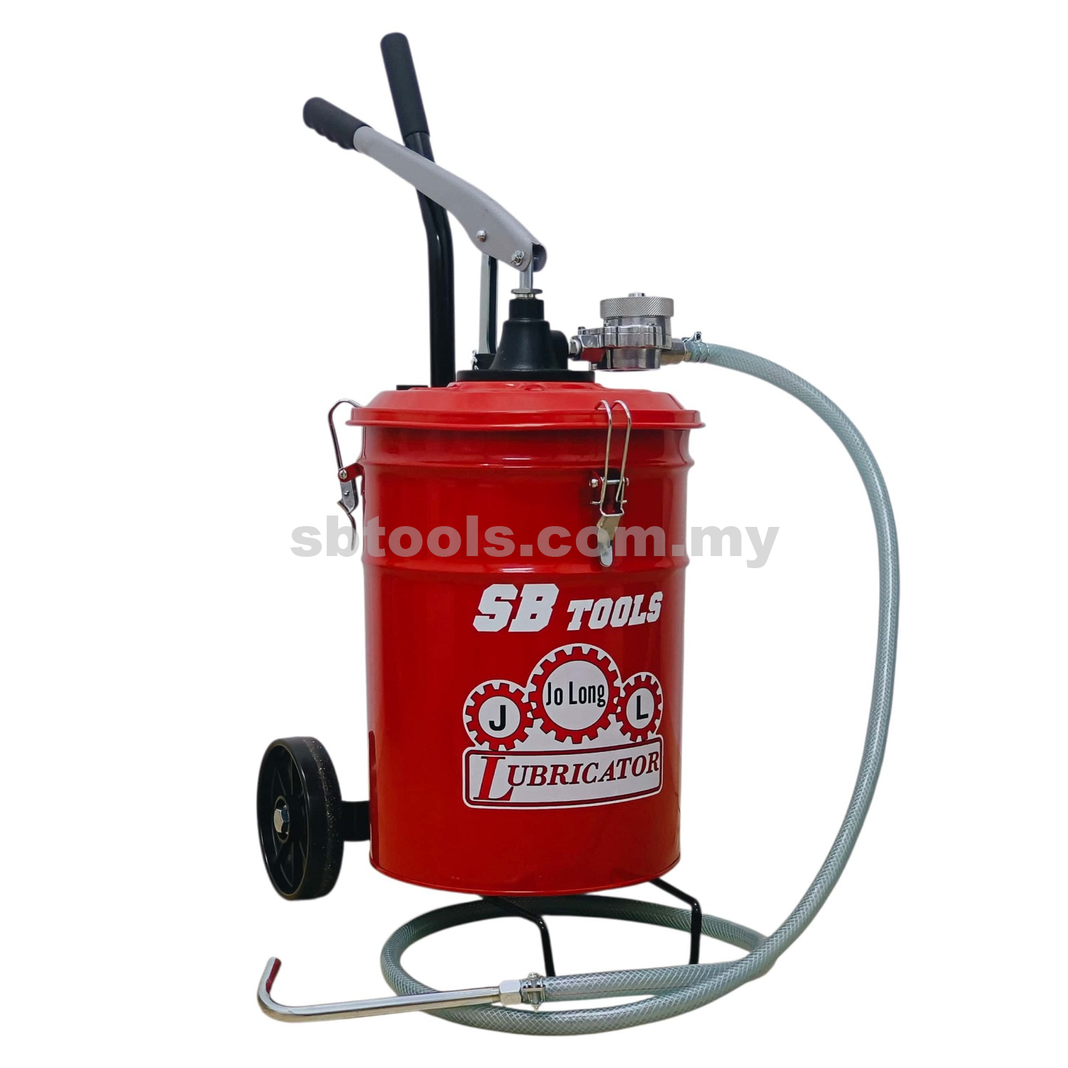 SB TOOLS H20-O-G Hand Operated Oil Bucket Pump With Gauge (20L)