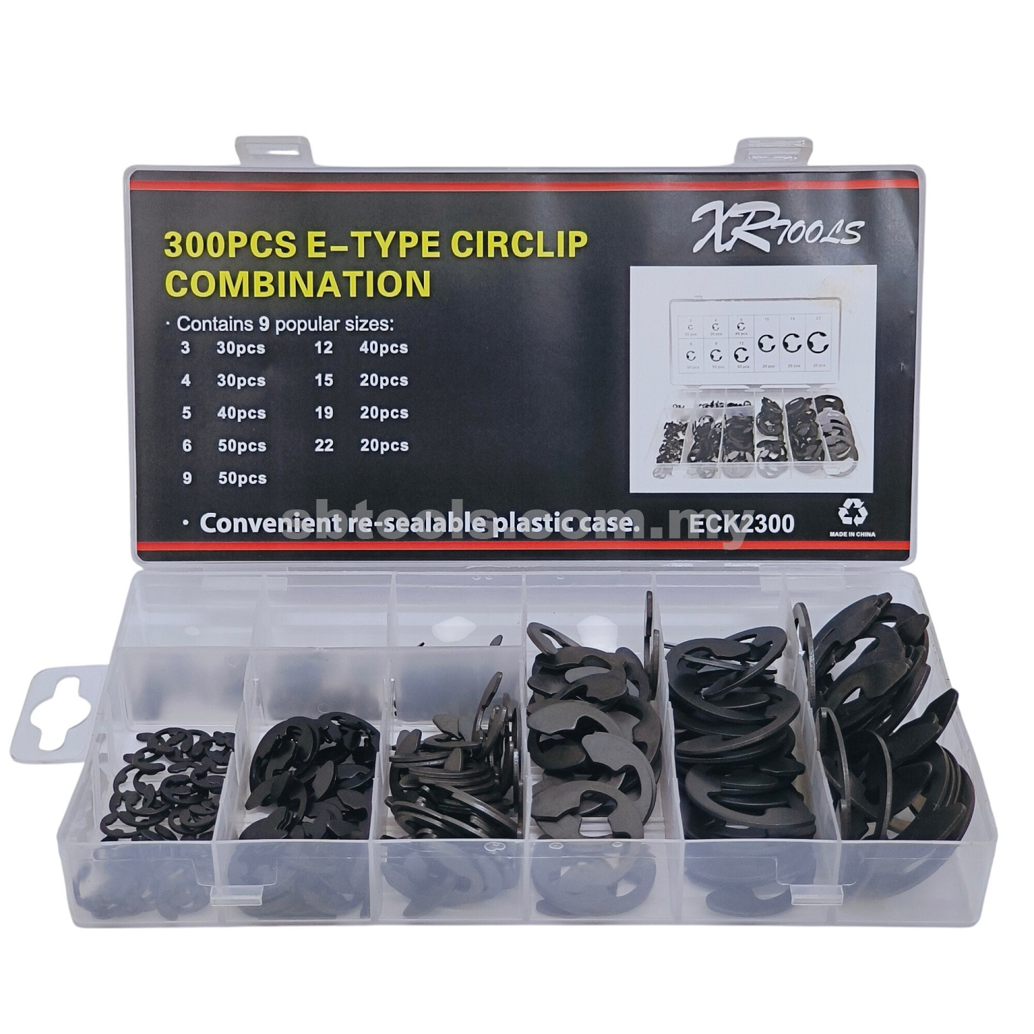 XR TOOLS 300Pcs E-Type Circlip Combination Set