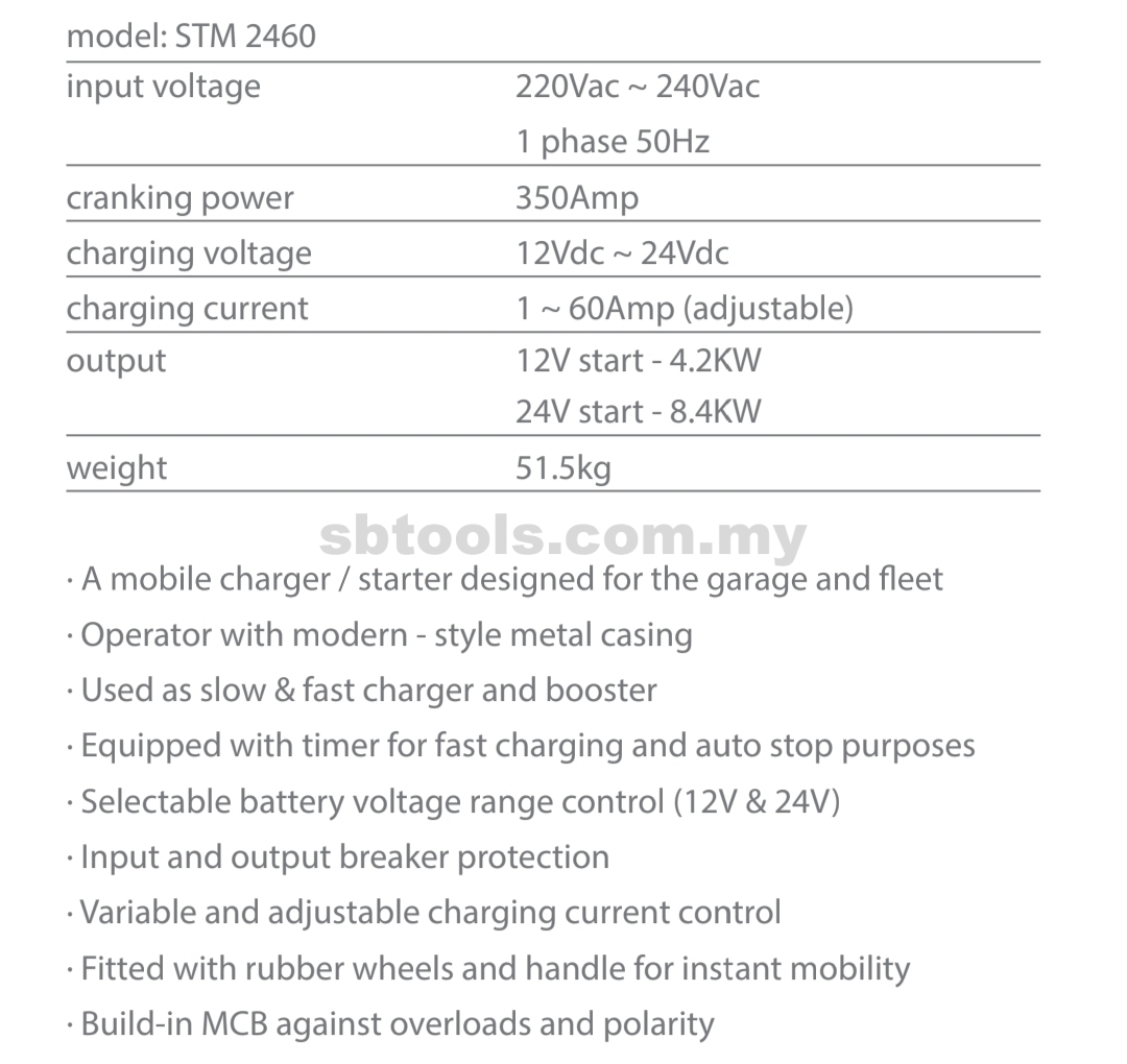 SUPER-LITE STM2460 Battery Charger / Engine Starter - Image 2