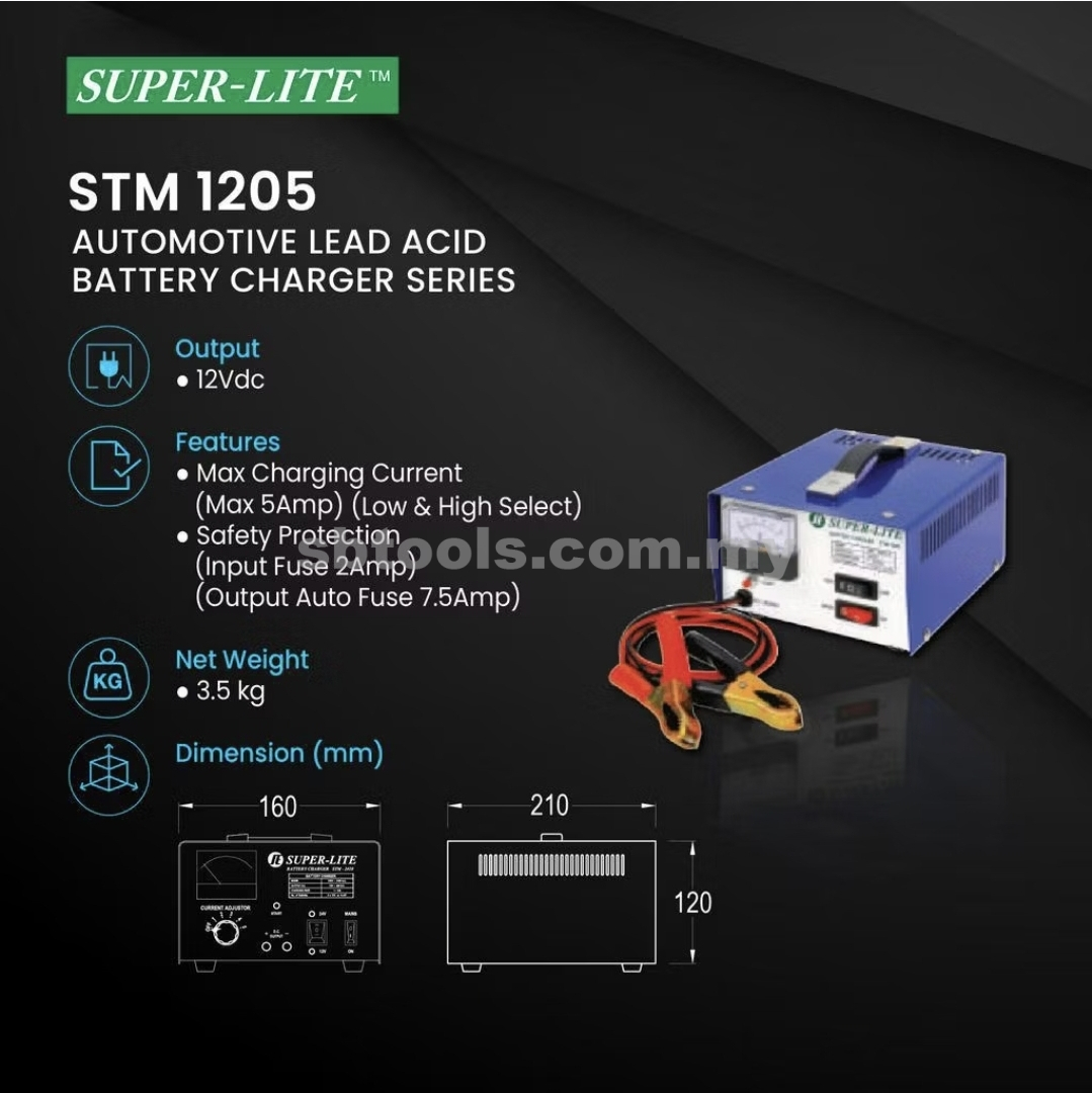 12V SUPER-LITE Battery Charger (5Amp) - Image 2